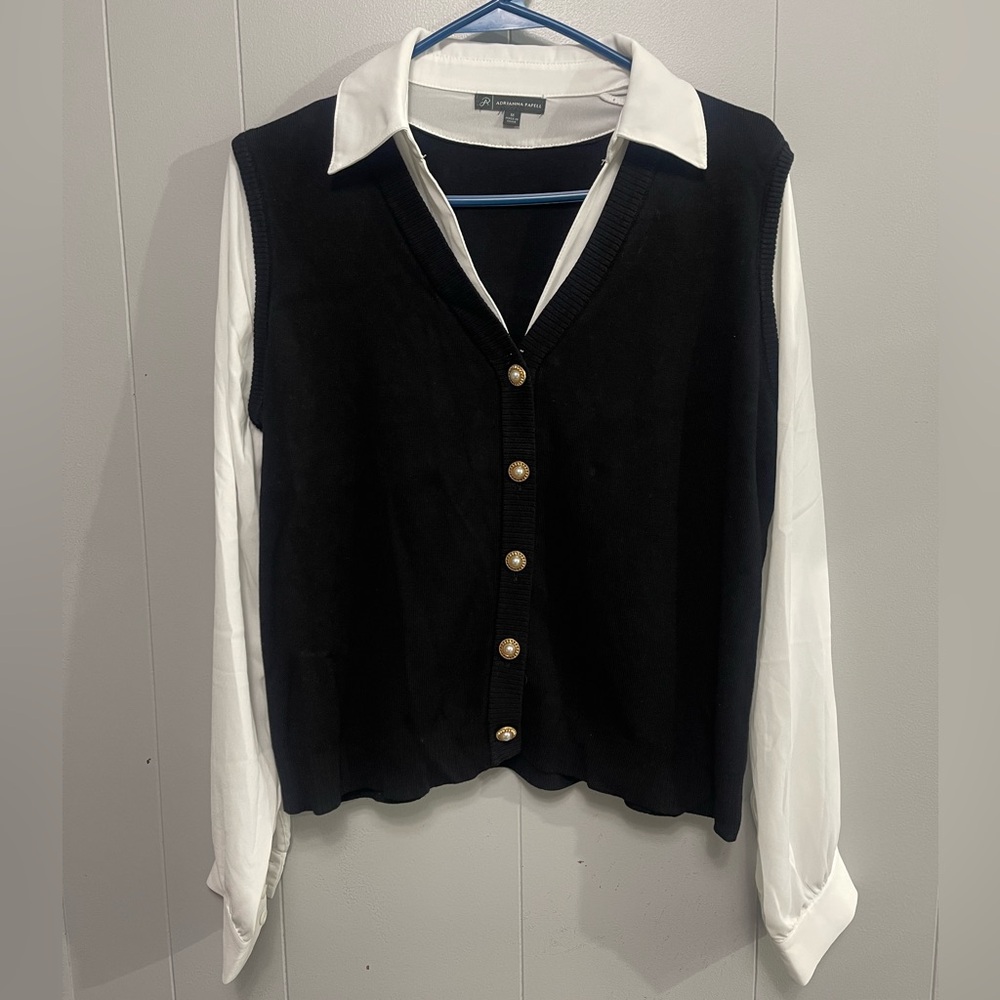 Adrianna Papell Black and White Garment